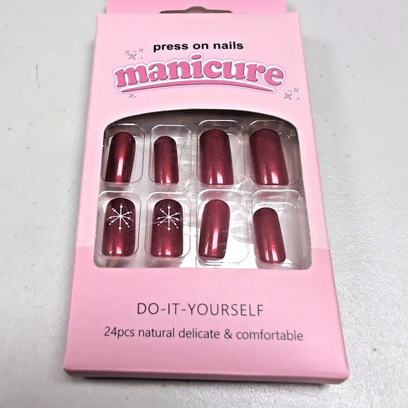 Stick Press On False Nails Lot Of 6 Red Pink Blue White Do It Yourself #3 READ - Picture 8 of 13